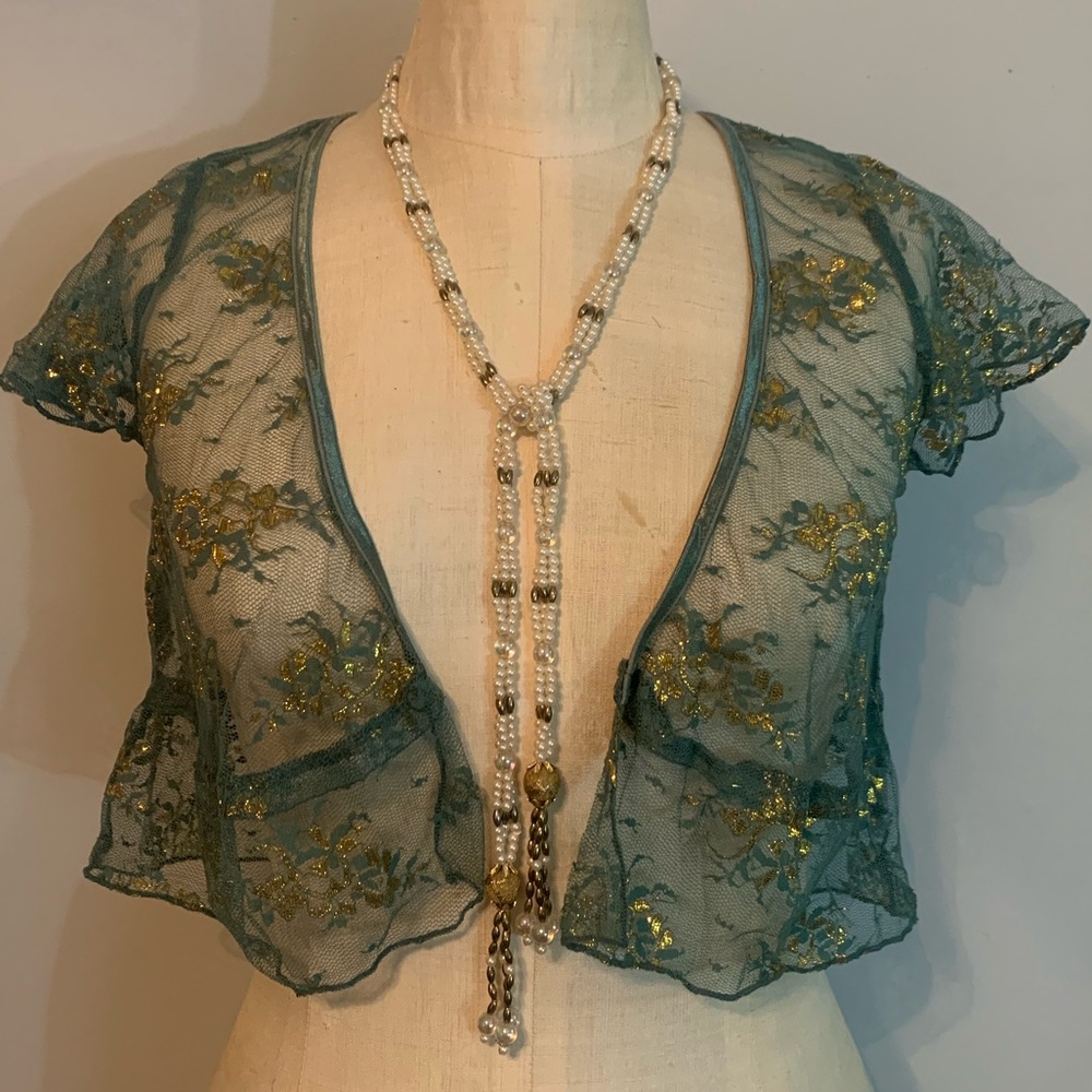 Y2K Cropped Lace Bolero Shrug